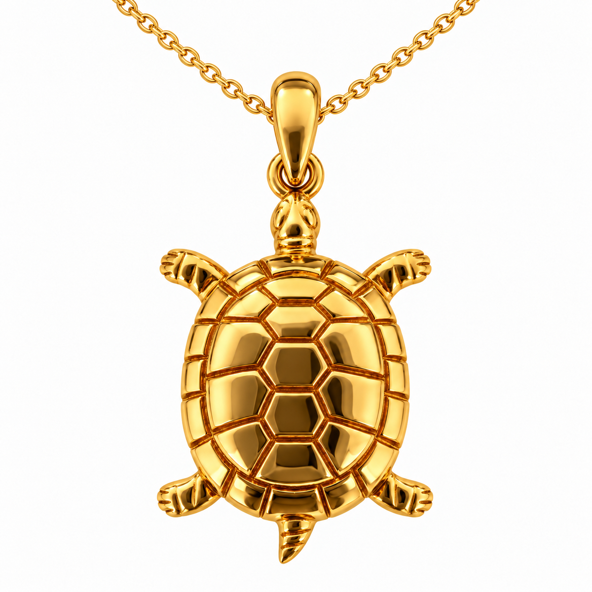 18K Yellow Gold Turtle Pendant