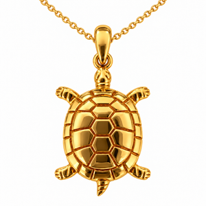18K Yellow Gold Turtle Pendant