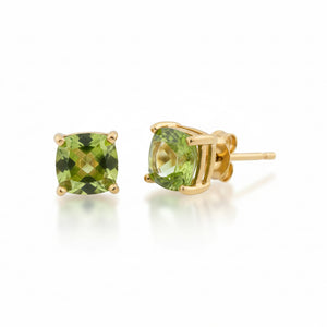 10k Yellow Gold Peridot Stud Earrings