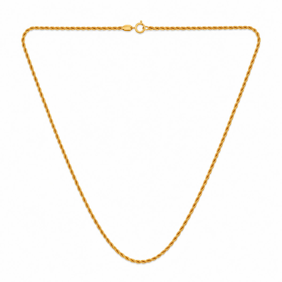 18K Yellow Gold Rope Chain Necklace