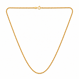 18K Yellow Gold Rope Chain Necklace