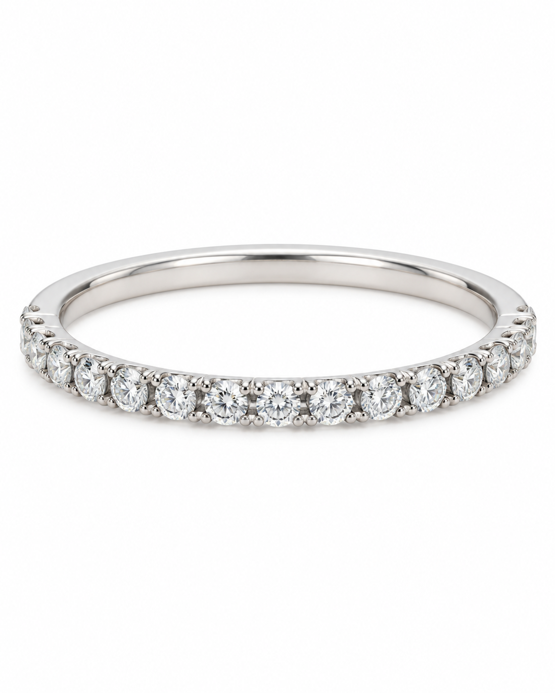 14K White Gold Vintage Diamond Half Eternity Band
