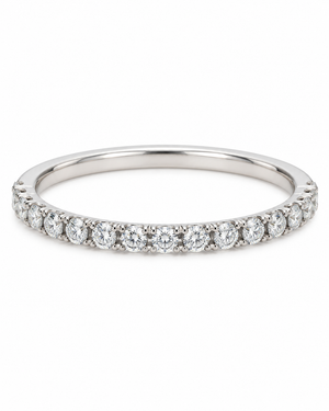 14K White Gold Vintage Diamond Half Eternity Band