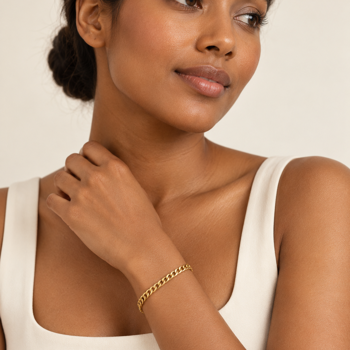 18K Yellow Gold Curb Chain Bracelet