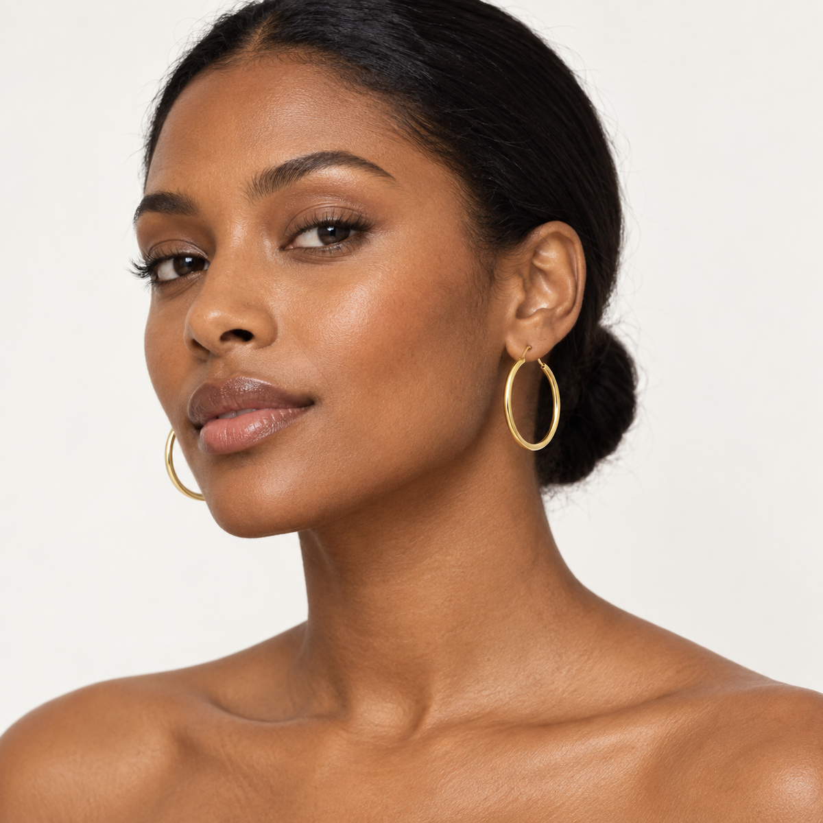10K Yellow Gold Polished Hoop Earrings