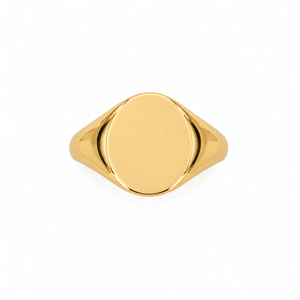 14K Yellow Gold Oval Signet Ring