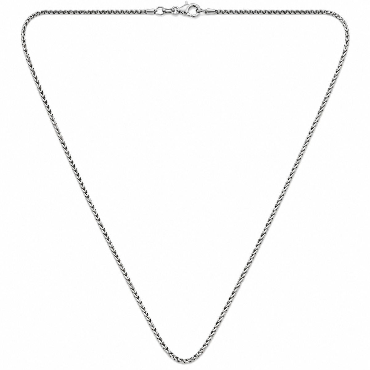 14K White Gold Wheat Chain Necklace