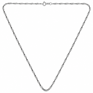 14K White Gold Singapore Chain Necklace