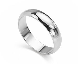 Sterling Silver Half Dome Ring, 925, 4mm