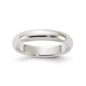 Sterling Silver Half Dome Ring, 925, 4mm