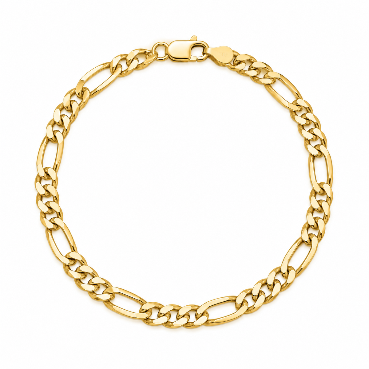 18K Yellow Gold Figaro Chain Bracelet