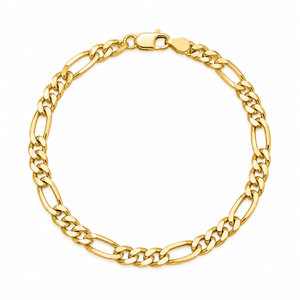 18K Yellow Gold Figaro Chain Bracelet