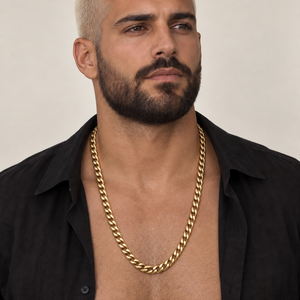 18K Yellow Gold Cuban Link Chain Necklace