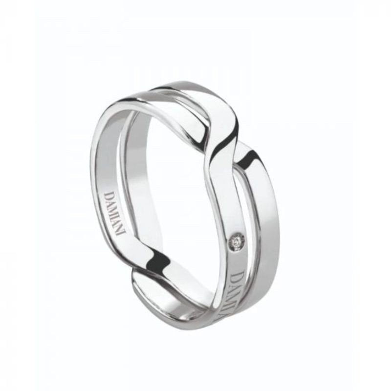 White Gold Separatable Damiani Abbraccio Puzzle Diamond Ring. 18k, 3.5gr, .02ct
