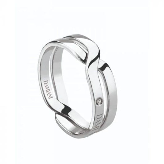 White Gold Separatable Damiani Abbraccio Puzzle Diamond Ring. 18k, 3.5gr, .02ct