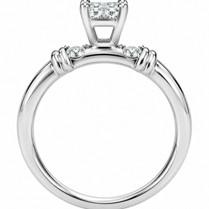 10K White Gold Four-Stone Princess-Cut Diamond Cluster Ring