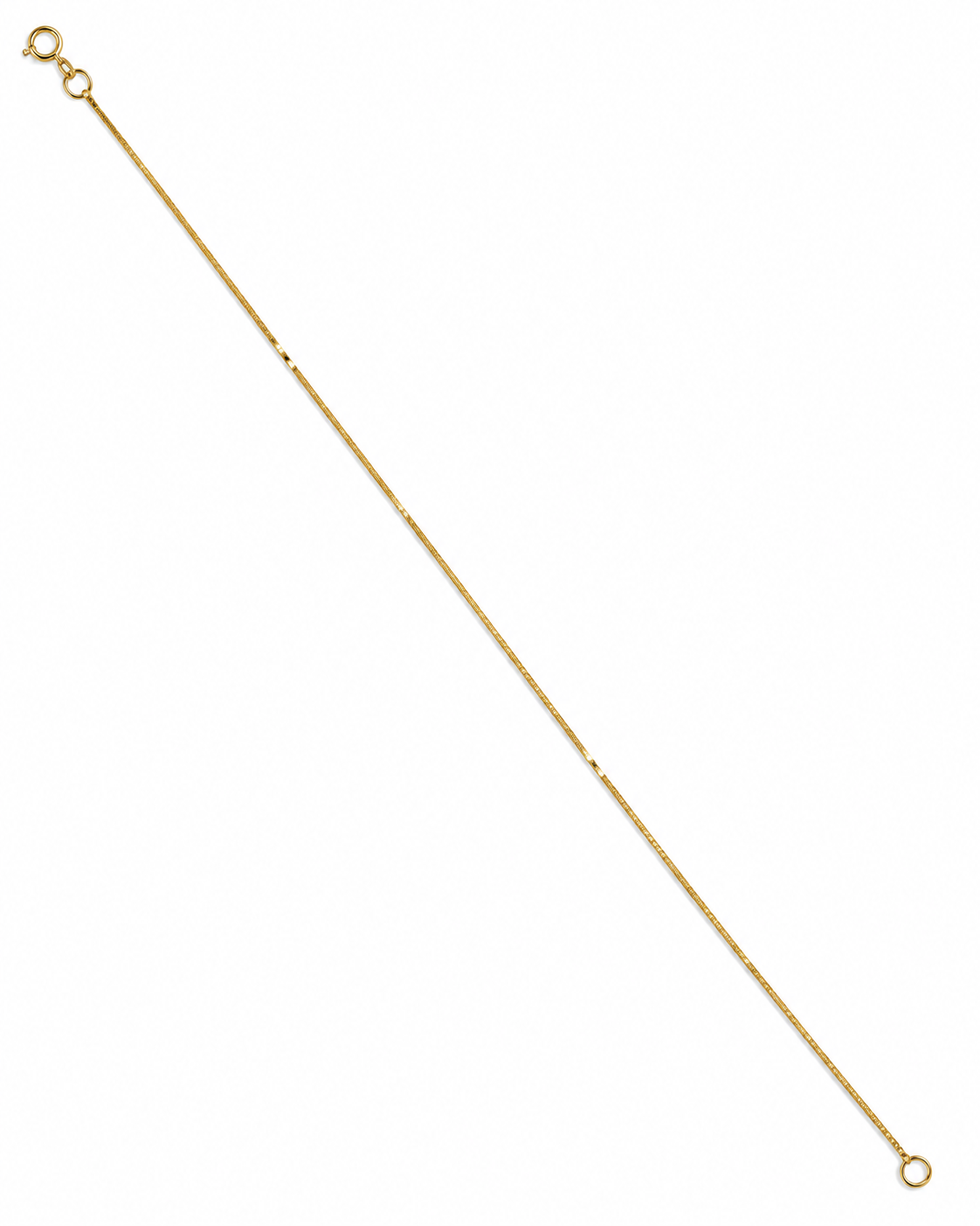 18K Yellow Gold Box Chain Anklet 0.63mm