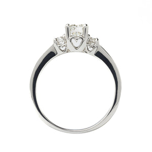 White Gold Engagement Solitaire Diamond Ring with Accent. 14k, Centre: 0.65ct, TDW: 1.02ct, VS2-SI1, EF