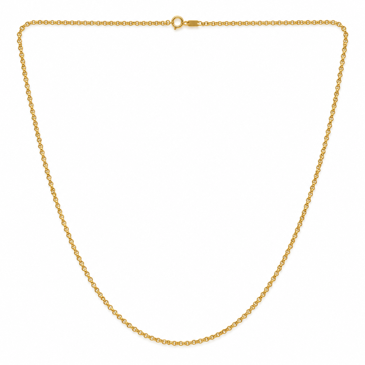 18K Yellow Gold Rolo Chain Necklace