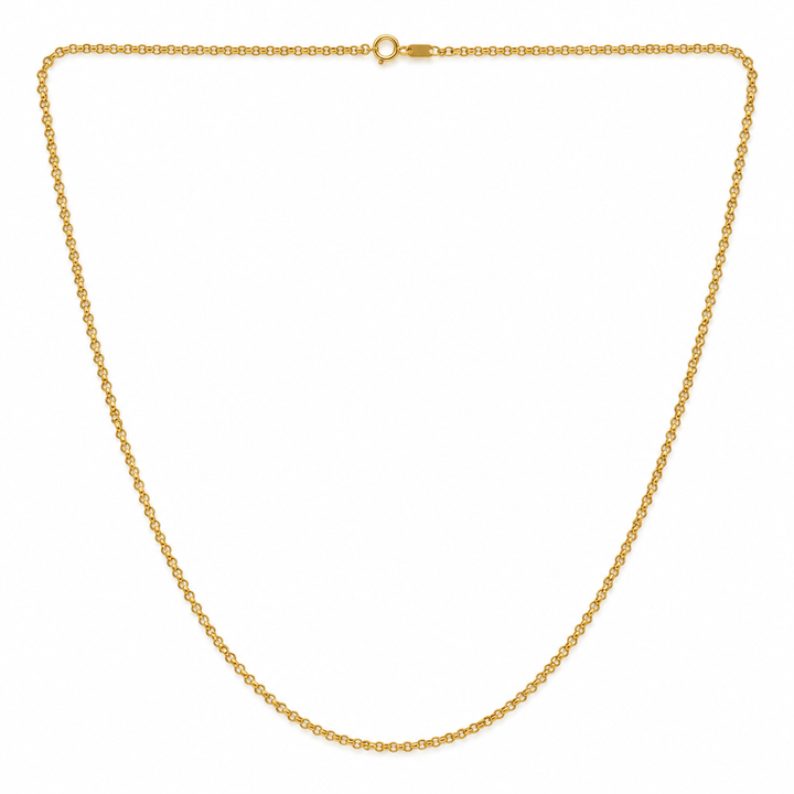 18K Yellow Gold Rolo Chain Necklace