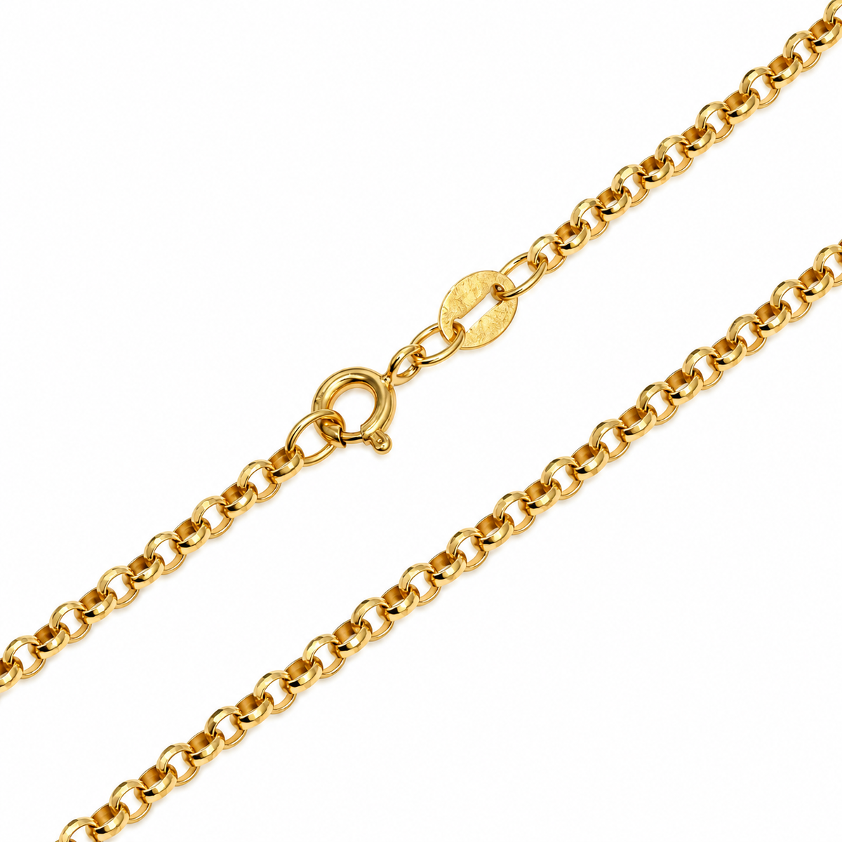18K Yellow Gold Rolo Chain Necklace