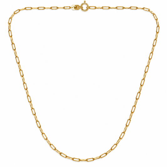 18K Yellow Gold Paperclip Chain Necklace
