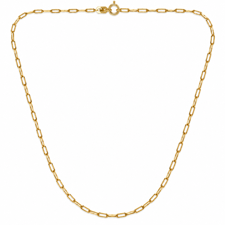 18K Yellow Gold Paperclip Chain Necklace