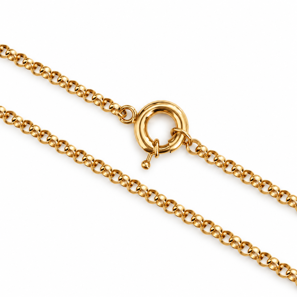 18K Yellow Gold Rolo Chain Necklace
