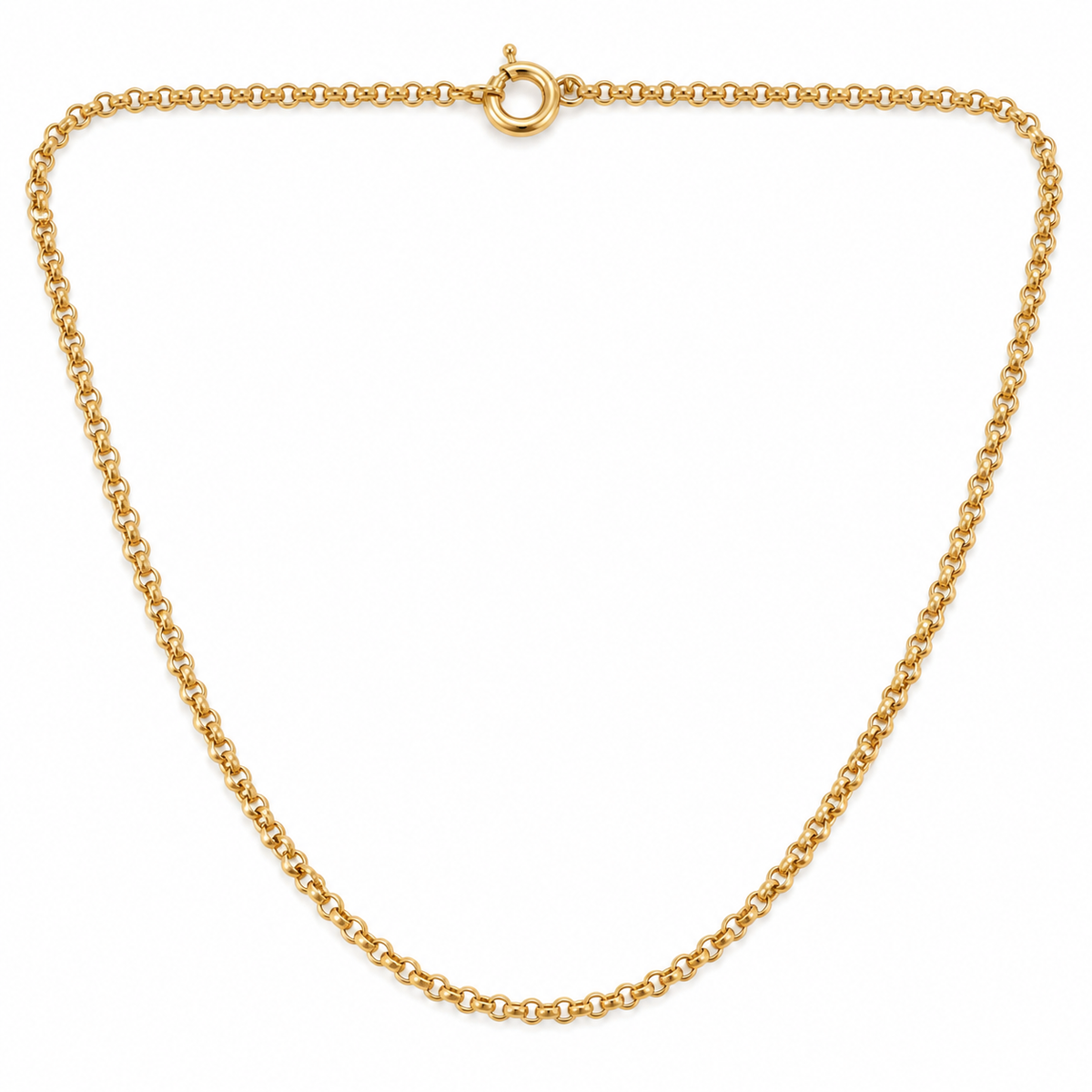 18K Yellow Gold Rolo Chain Necklace