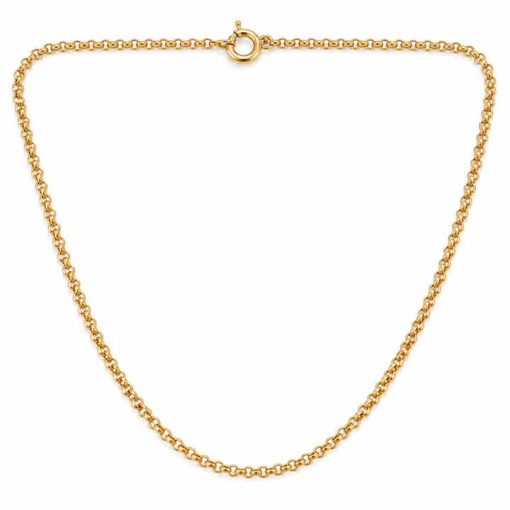 18K Yellow Gold Rolo Chain Necklace