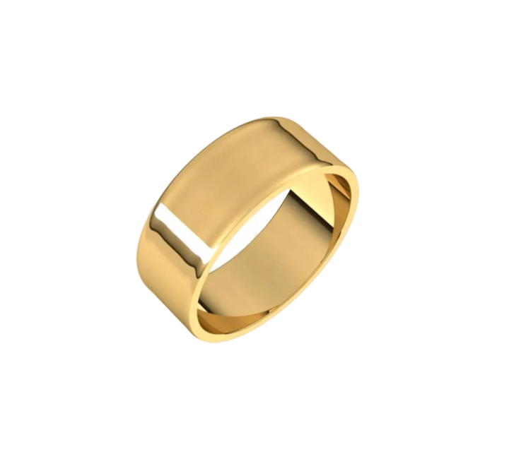 14K Yellow Gold Flat Surface Band - 5mm