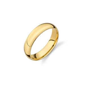 18K Yellow Gold Wedding Band Half Dome