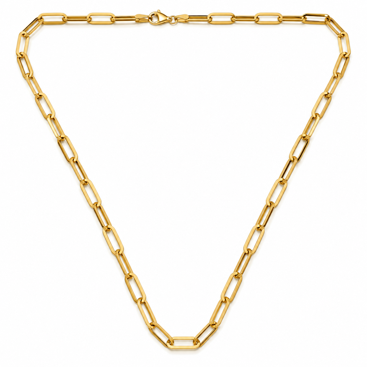 18K Yellow Gold Paperclip Chain Necklace