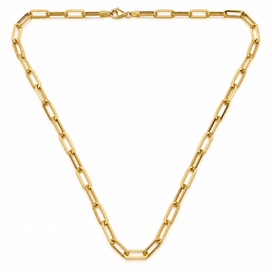 18K Yellow Gold Paperclip Chain Necklace