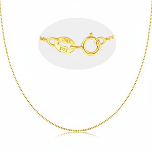 925 Sterling Silver Gold Plated Box Chain