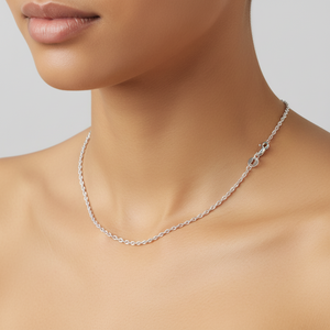 White Gold Cable Link Chain 17 inch 14k