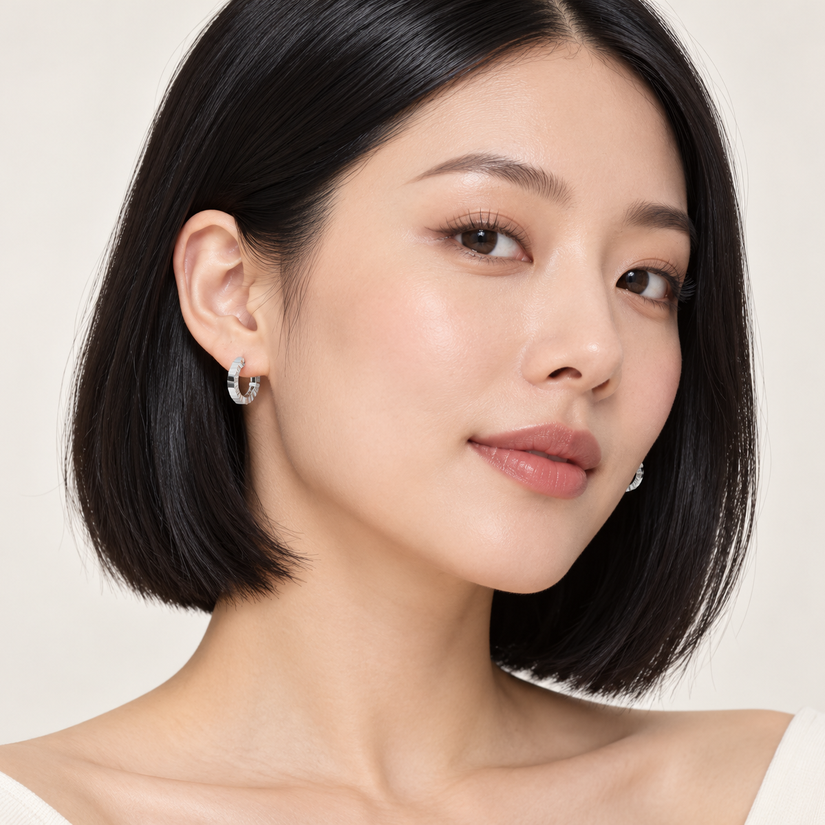 925 Sterling Silver Radial Huggie Hoop Earrings