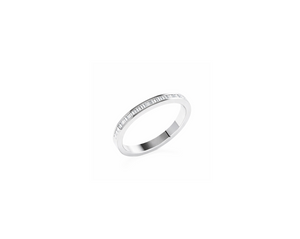10K White Gold Channel Set Princess Diamond Band. TDW: 0.15ct