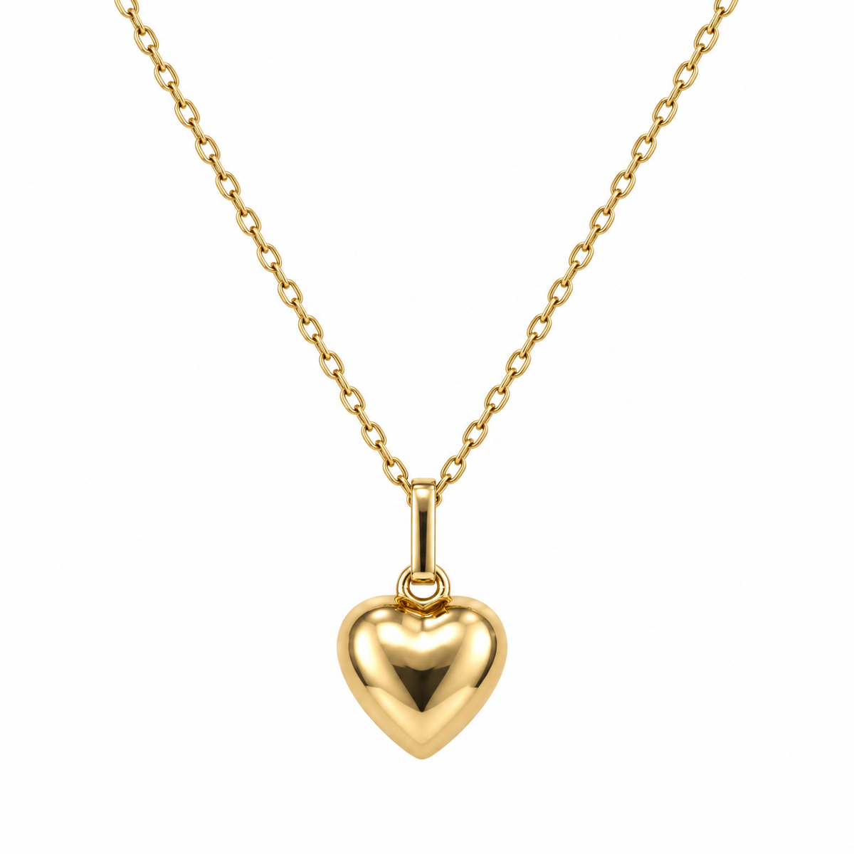 14K Yellow Gold Puffy Heart Pendant