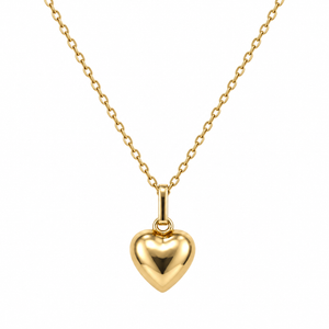14K Yellow Gold Puffy Heart Pendant