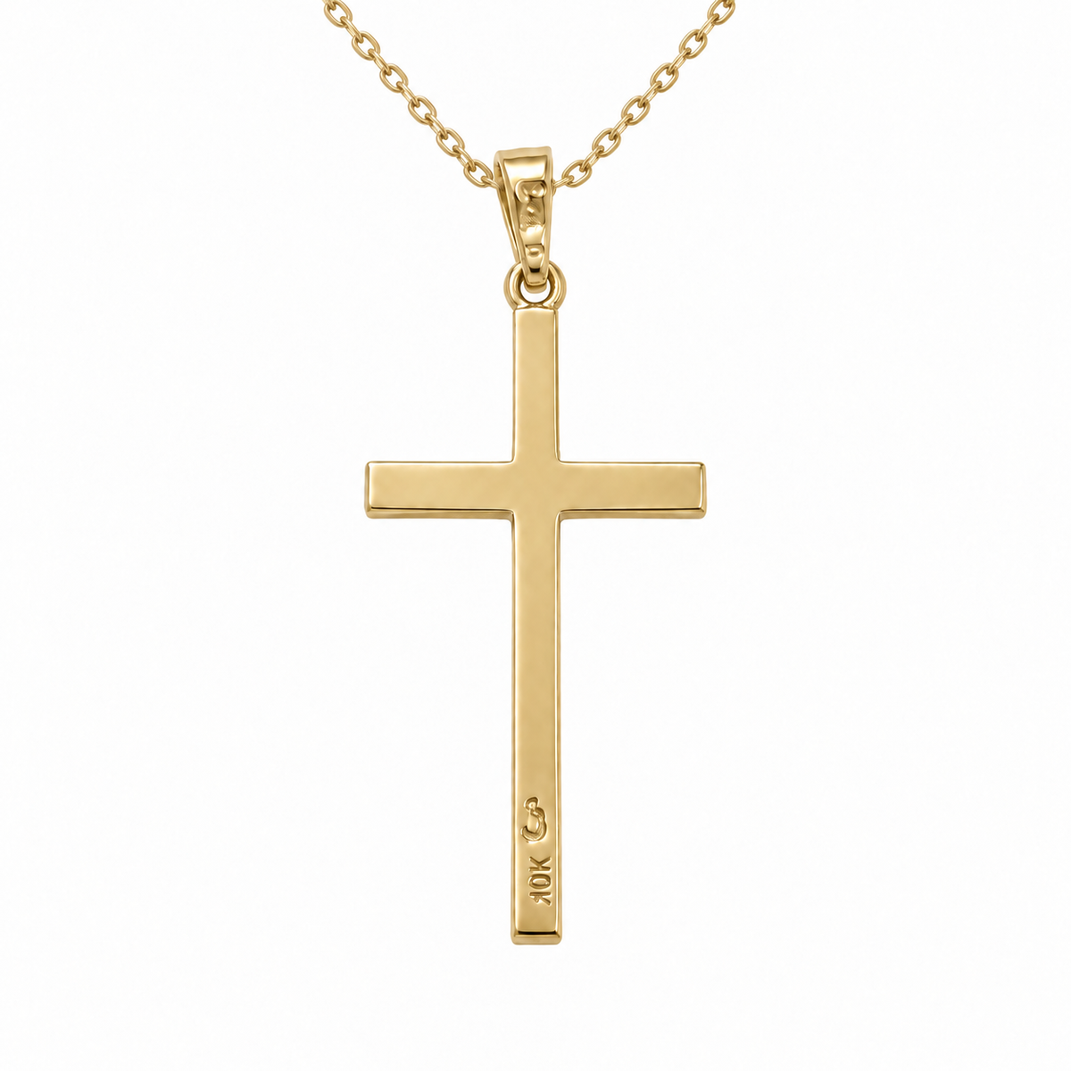 10K Yellow Gold Cross Pendant Necklace