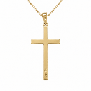 10K Yellow Gold Cross Pendant Necklace