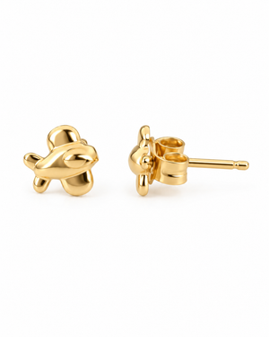 18K Yellow Gold Kids Airplane Stud Earrings