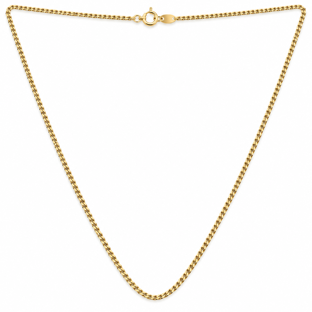 18K Yellow Gold Curb Chain Necklace