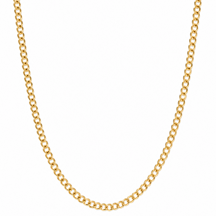 18K Yellow Gold Curb Chain Necklace