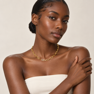 18K Yellow Gold Paperclip Chain Necklace