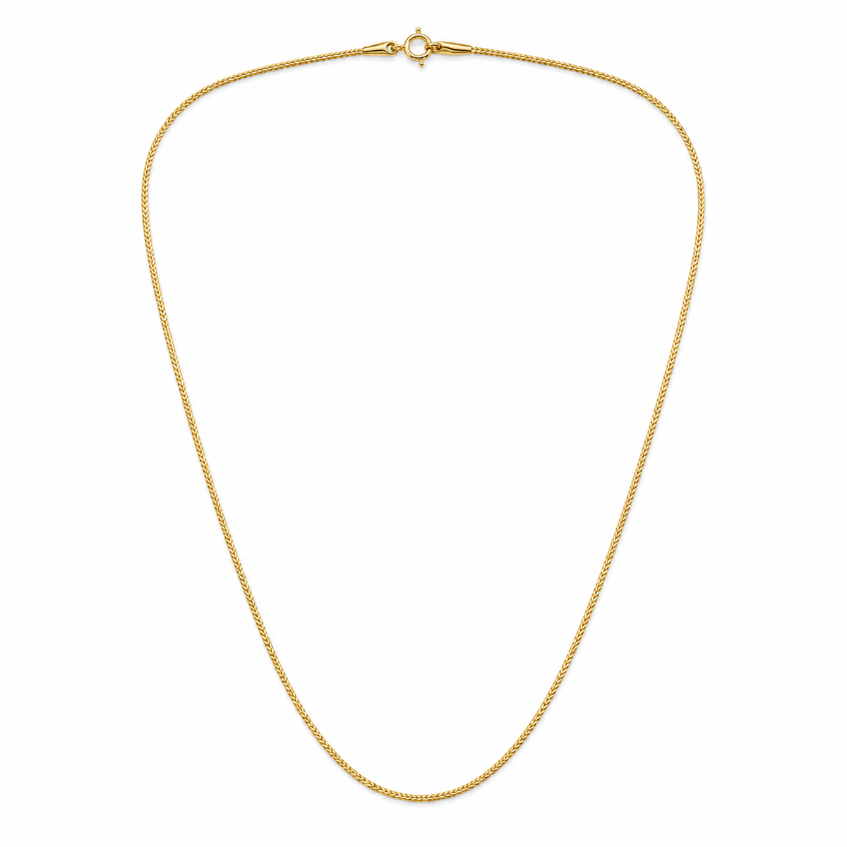 18K Yellow Gold Wheat Chain Necklace