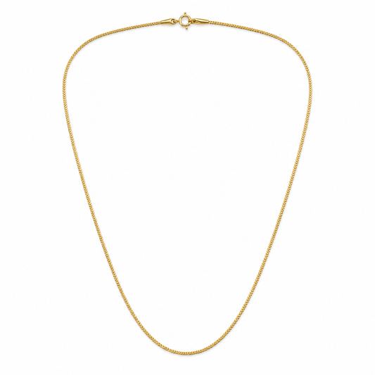 18K Yellow Gold Wheat Chain Necklace