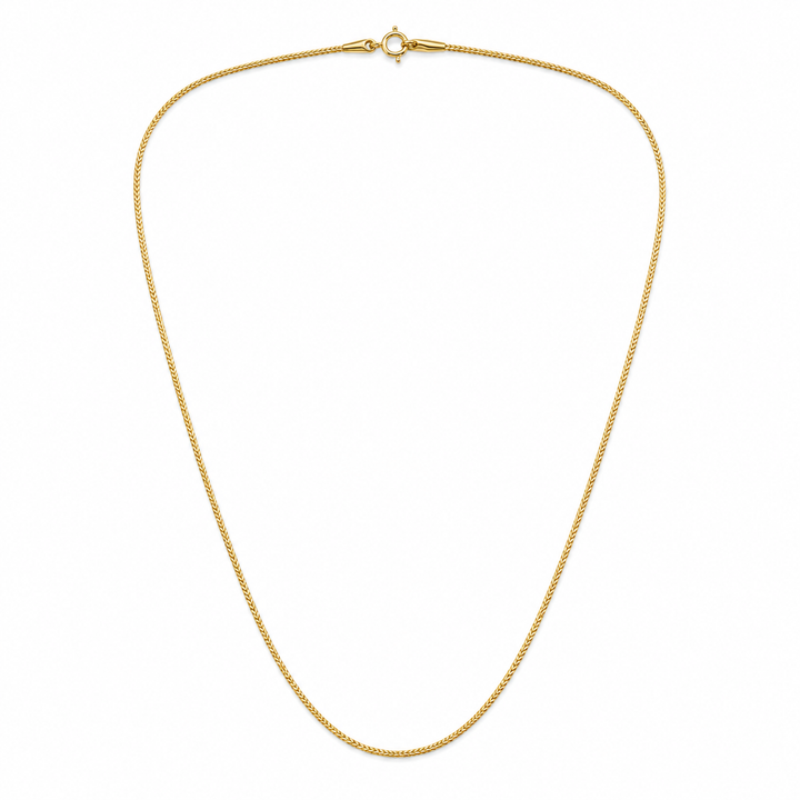 18K Yellow Gold Wheat Chain Necklace