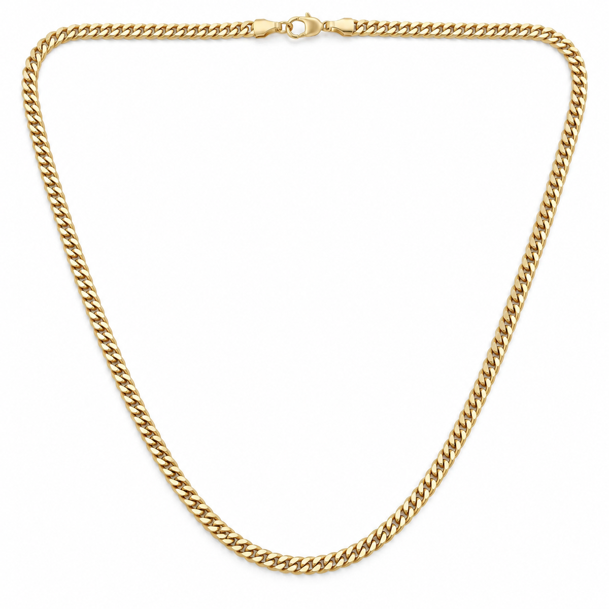 10K Yellow Gold Flat Curb Link Chain Necklace